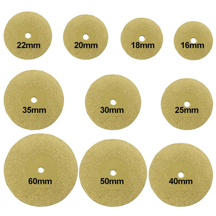12pcs 1set 16-60mm Diamond Wheel Saw Circular Cutting Blade Rotary Tool Titanium Plated Diamond Cutting Blade