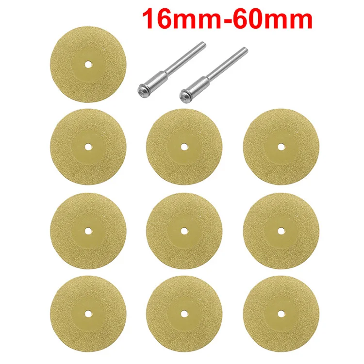 12pcs 1set 16-60mm Diamond Wheel Saw Circular Cutting Blade Rotary Tool Titanium Plated Diamond Cutting Blade