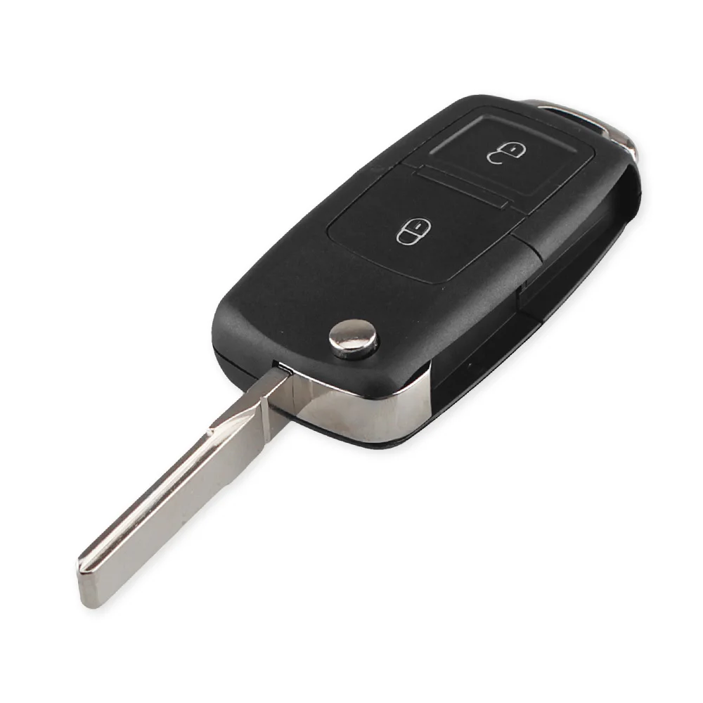 KEYYOU 2 Button Folding Car Remote Key Flip Folding Key Shell Case For Volkswagen Vw Jetta Golf Passat Beetle Skoda Seat Polo B5