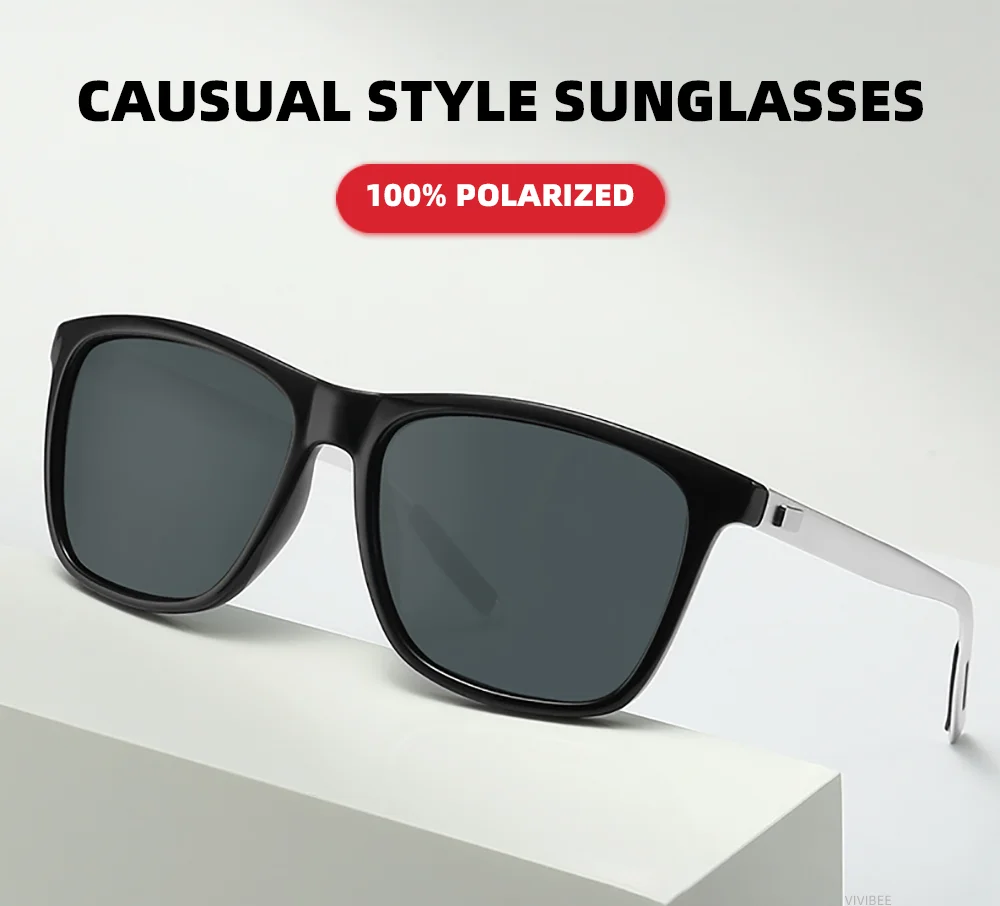 VIVIBEE Luxury Square Polarized Sunglasses Men Driving Blue Mirror Lens Classic Unisex Sun Glasses 2026 Trends Women Shades