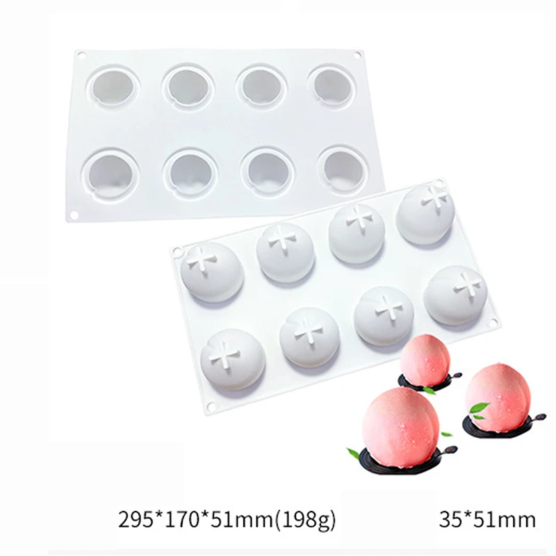 1pcs Pineapple Pear Peach Fruit Series Cake Silicone Mold Mango Orange Baking Mousse Mould Strawberry French Dessert Mousse Mold