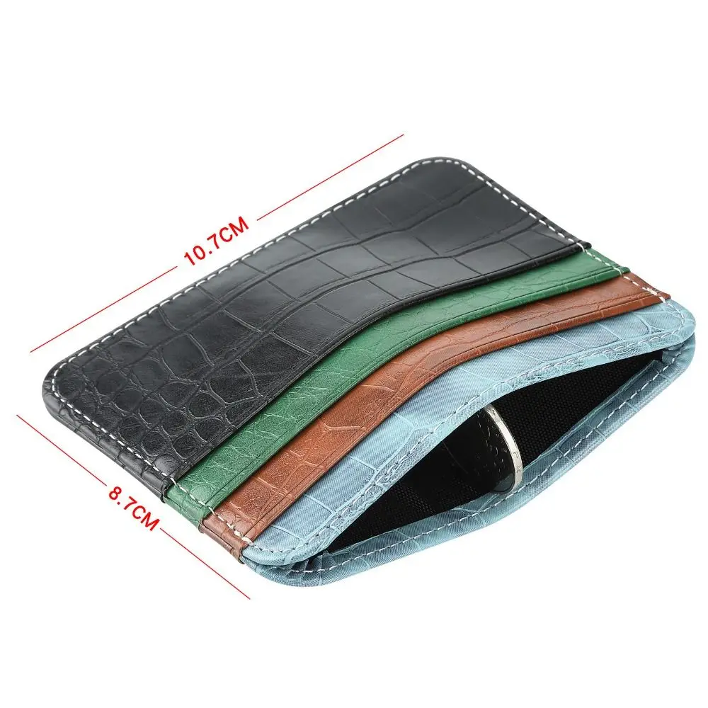 Ultra-thin PU Leather Credit Card Sleeve Card Storage Double-sided Card Holder Organizer Coin Pouch Wallet Card Protector