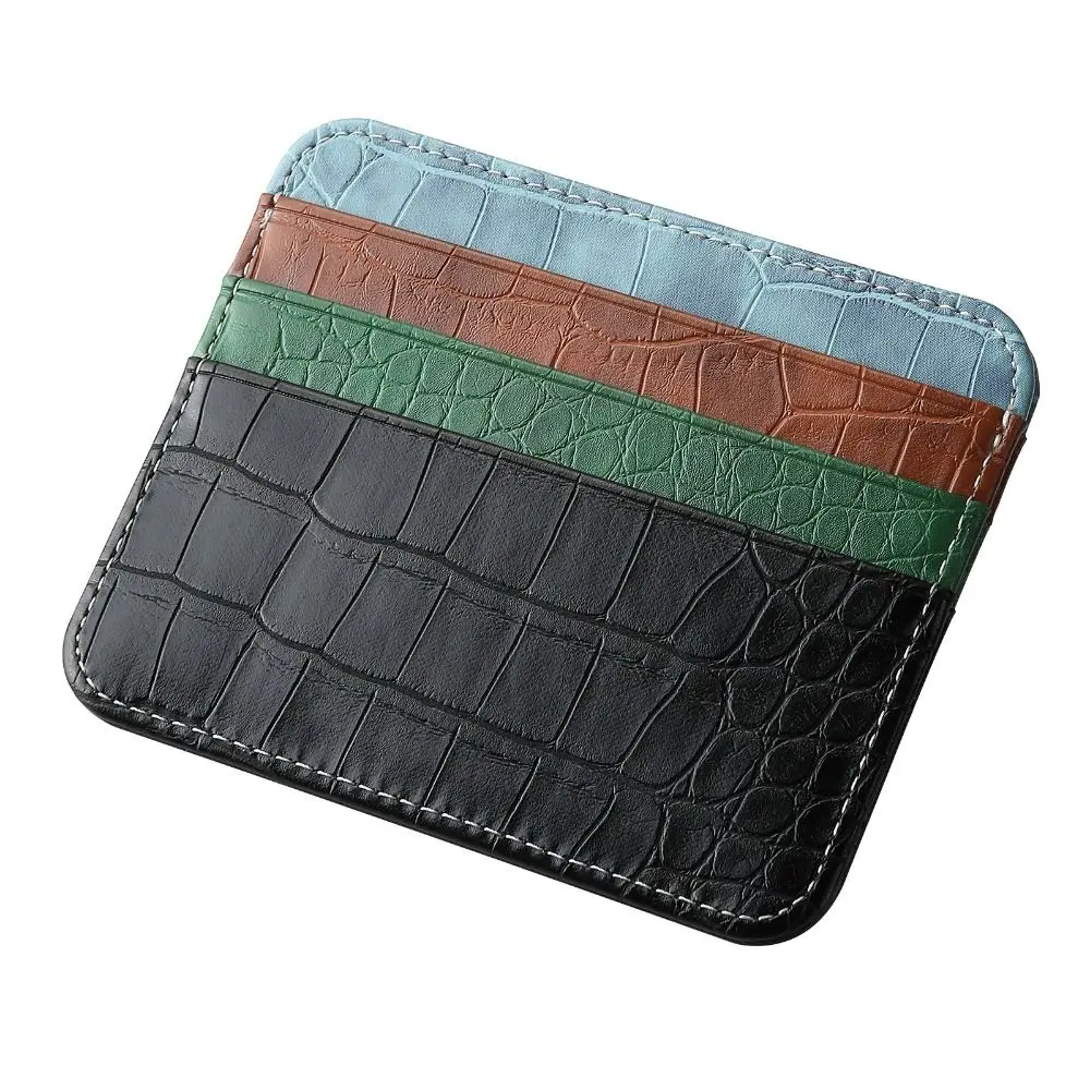 Ultra-thin PU Leather Credit Card Sleeve Card Storage Double-sided Card Holder Organizer Coin Pouch Wallet Card Protector