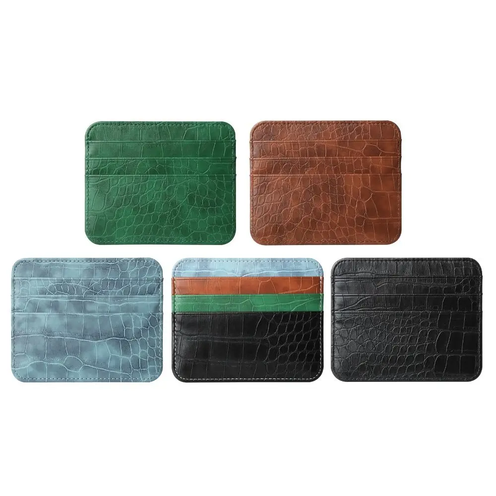 Ultra-thin PU Leather Credit Card Sleeve Card Storage Double-sided Card Holder Organizer Coin Pouch Wallet Card Protector