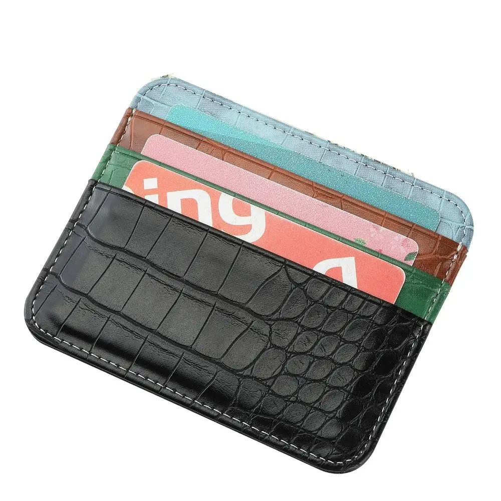 Ultra-thin PU Leather Credit Card Sleeve Card Storage Double-sided Card Holder Organizer Coin Pouch Wallet Card Protector