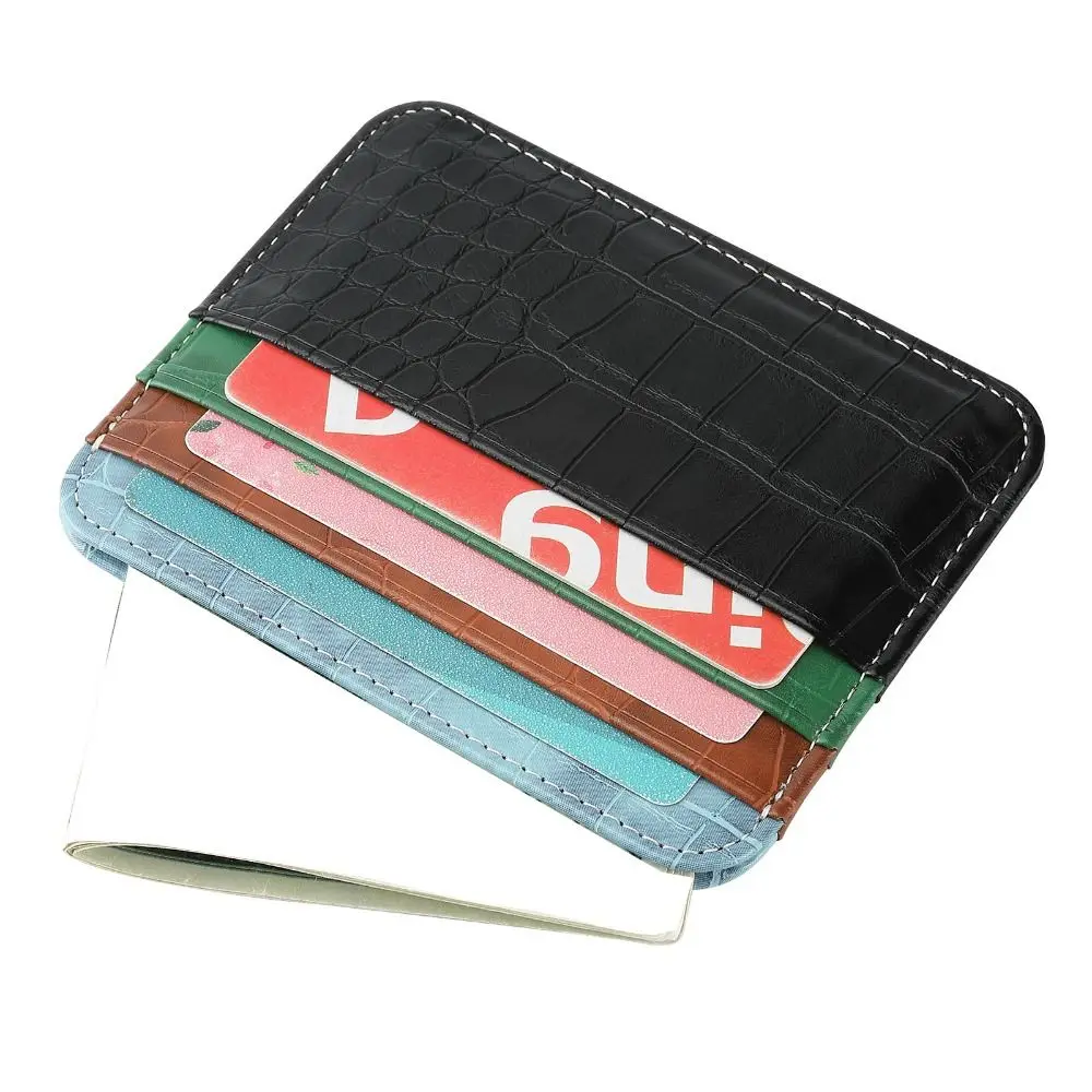Ultra-thin PU Leather Credit Card Sleeve Card Storage Double-sided Card Holder Organizer Coin Pouch Wallet Card Protector