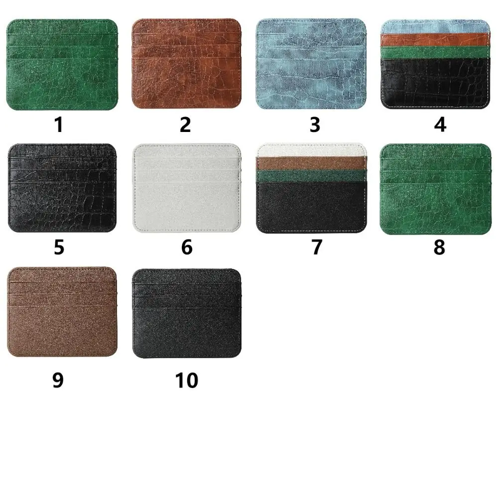 Ultra-thin PU Leather Credit Card Sleeve Card Storage Double-sided Card Holder Organizer Coin Pouch Wallet Card Protector