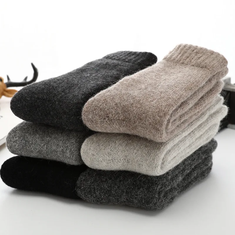 Super Warm Funny Happy Male Men Thicker Solid Socks Merino Wool Rabbit Socks Snow Winter Socks calceta hombre skarpety meskie