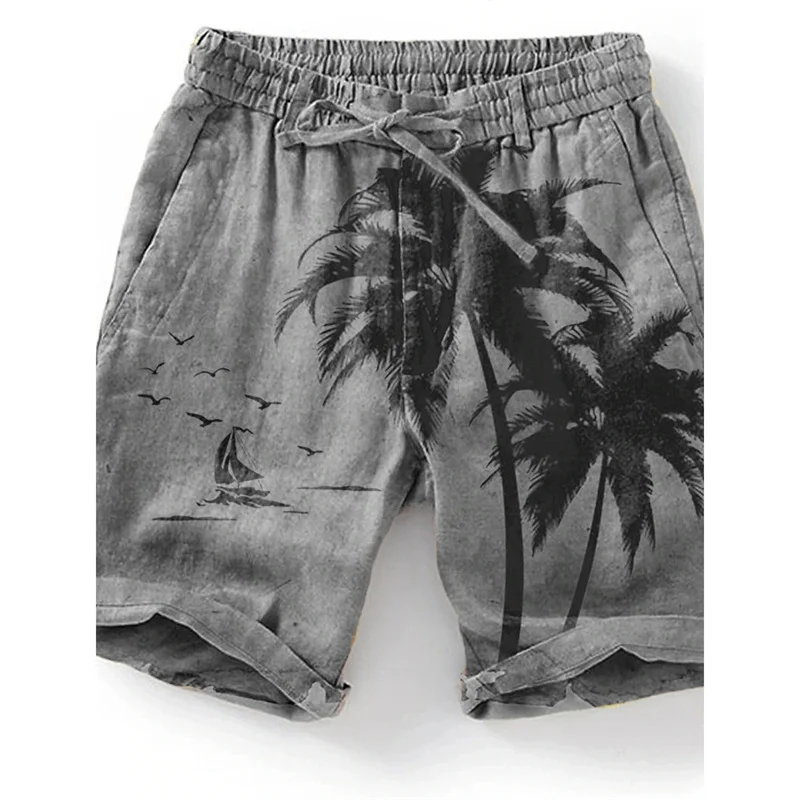 3D Printing Ship Compass Short Pants For Men Retro Pattern Swim Trunks Casual Gym Surf Hawaiian Vacation Oversize Beach Shorts
