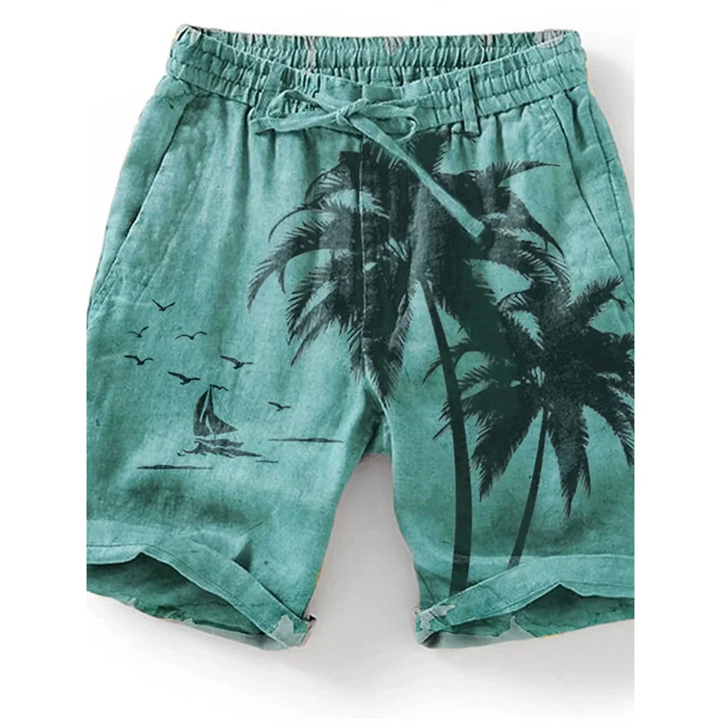 3D Printing Ship Compass Short Pants For Men Retro Pattern Swim Trunks Casual Gym Surf Hawaiian Vacation Oversize Beach Shorts