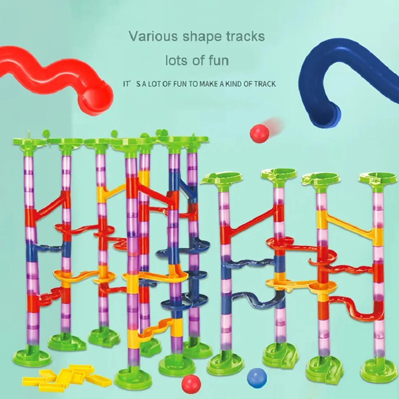 Children'S Diy Montessori Toy Puzzle Track Block Children'S Building Assembly Maze Ball Roller Toy Family Interactive Game Gift