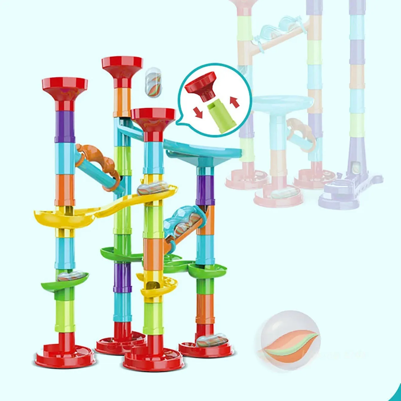 Children'S Diy Montessori Toy Puzzle Track Block Children'S Building Assembly Maze Ball Roller Toy Family Interactive Game Gift