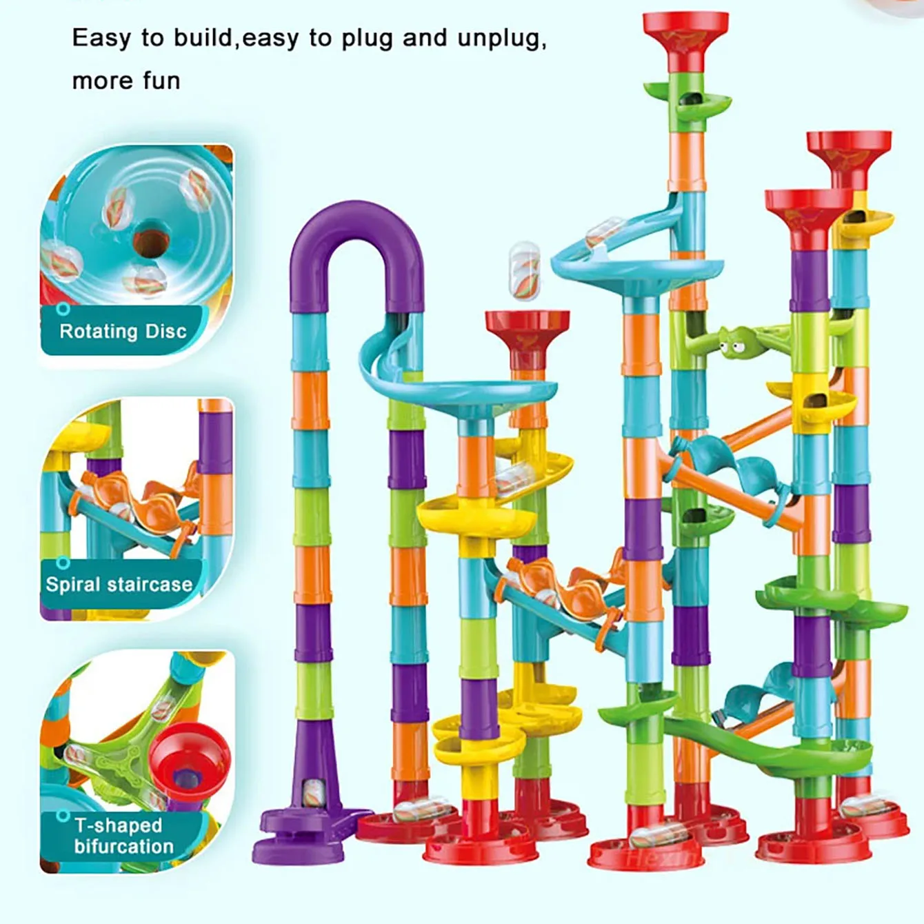 Children'S Diy Montessori Toy Puzzle Track Block Children'S Building Assembly Maze Ball Roller Toy Family Interactive Game Gift