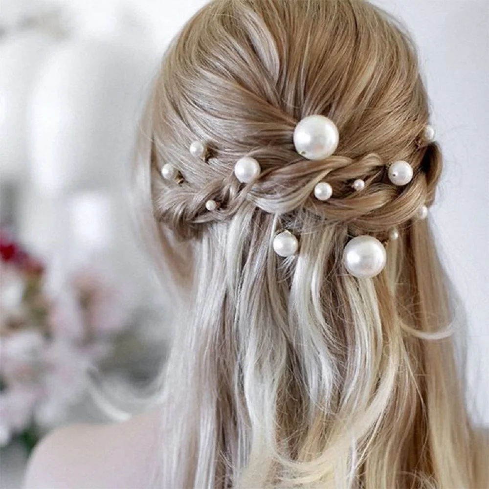 18Pcs Pearl Hair Pin Clips For Women Bride Wedding Hair Accessories Barrettes Head Jewelry Headpiece