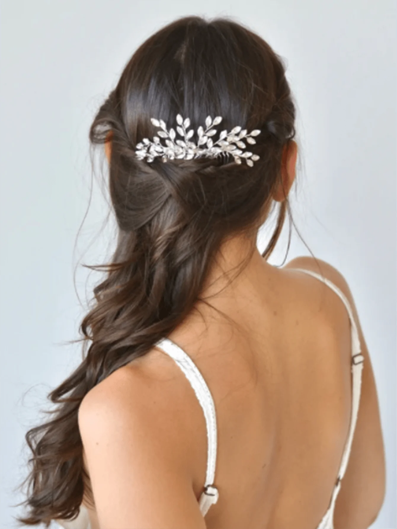 Trendy Silver Rhinestone Bridal Hair Combs Wedding Head Accessories Green Bride Headpiece Handmade Women Party Tiaras