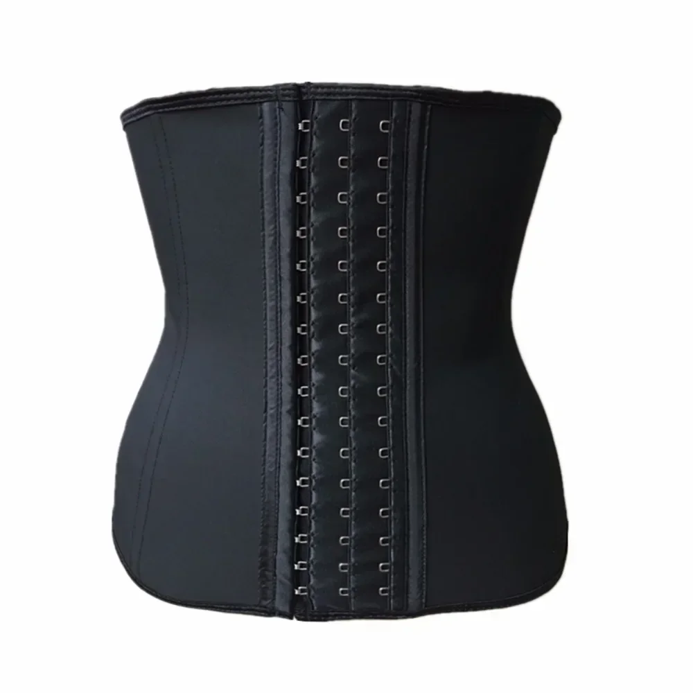Women 9-Steel-Bone 100% Latex Rubber Girdle Waist Trainer Corsets Hourglass Body Shaper Long Torso Waist Cincher Weight Loss