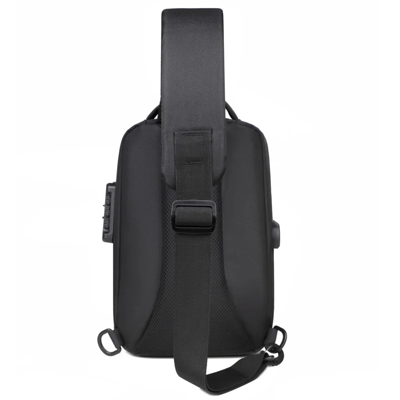 Anti-theft Combination Lock Chest Packs With USB Charging Port Fashion Business Men's Crossbody Bag Travel Storage Shoulder Bag