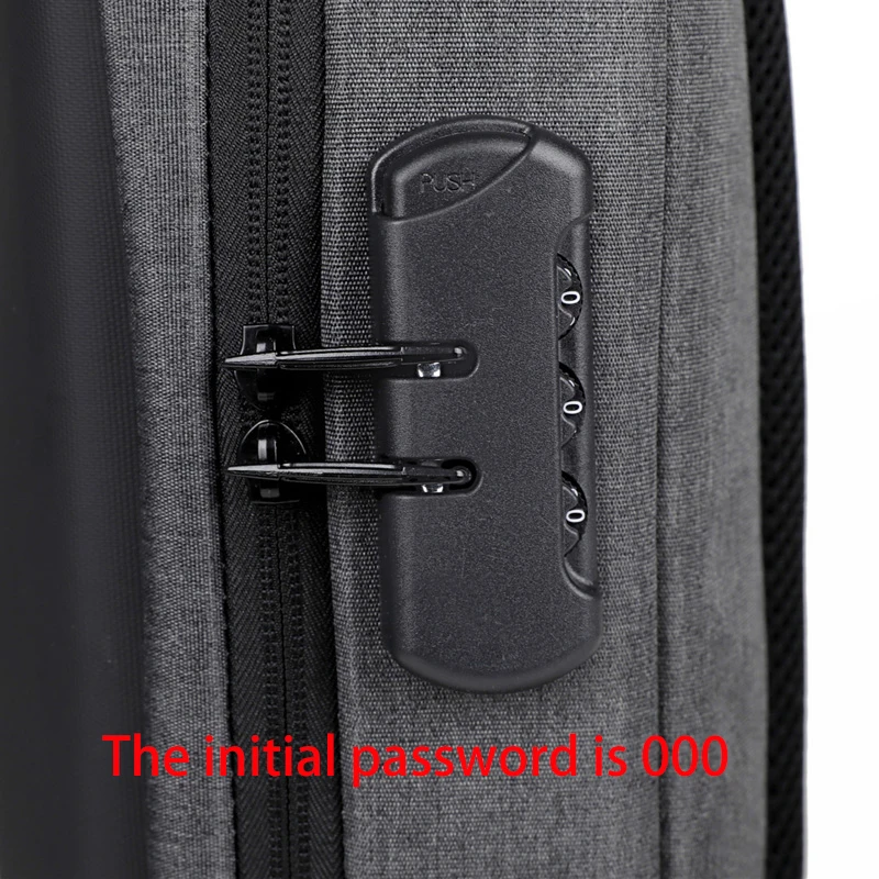 Anti-theft Combination Lock Chest Packs With USB Charging Port Fashion Business Men's Crossbody Bag Travel Storage Shoulder Bag