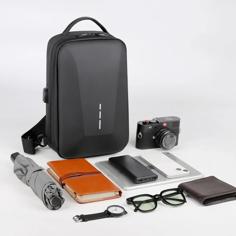 Anti-theft Combination Lock Chest Packs With USB Charging Port Fashion Business Men's Crossbody Bag Travel Storage Shoulder Bag