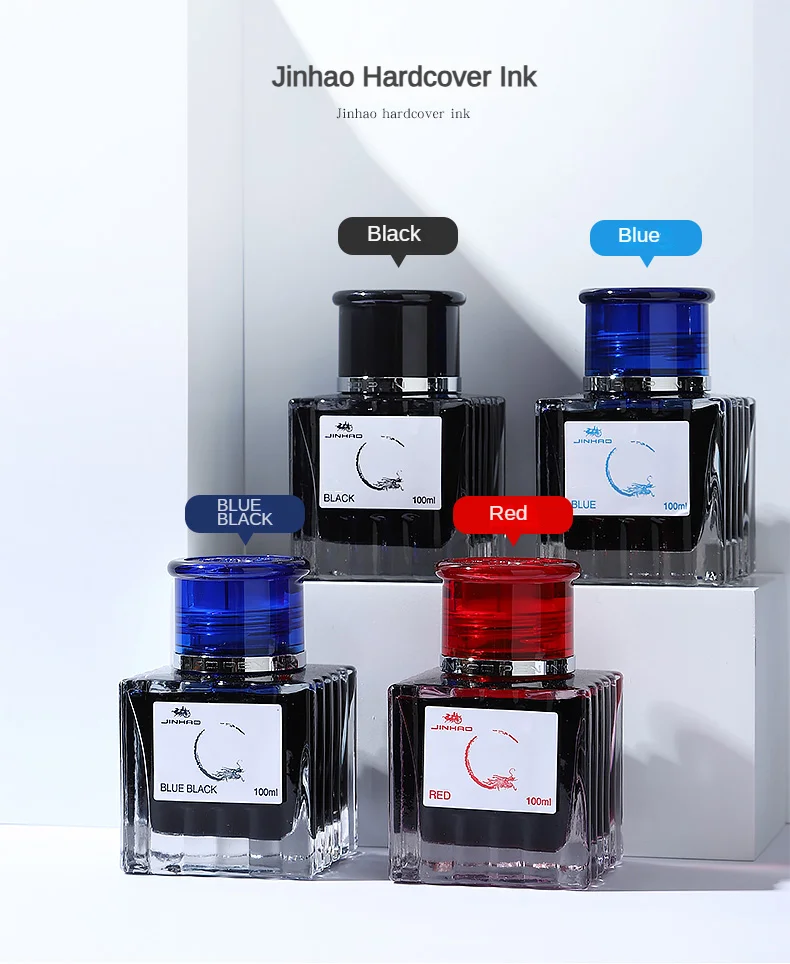 JINHAO 100/50ml/30ml Fountain Pen Ink Various Color Glass Bottled Ink Refill Cartridge School Writing Office Supplies Stationery