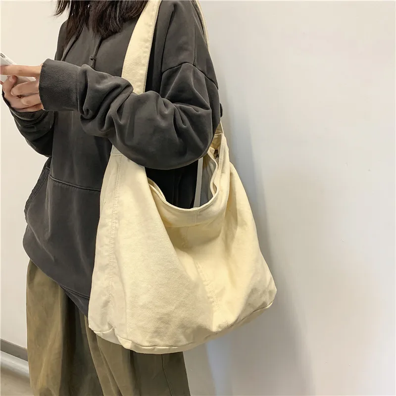 HOCODO New Bags for Women 2022 Canvas Shoulder Bag Fashion Large Capacity Handbags Female Casual Travel Bags Soft Crossbody Bags