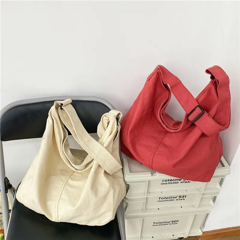 HOCODO New Bags for Women 2022 Canvas Shoulder Bag Fashion Large Capacity Handbags Female Casual Travel Bags Soft Crossbody Bags