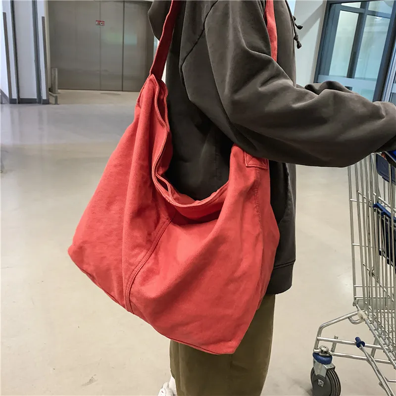 HOCODO New Bags for Women 2022 Canvas Shoulder Bag Fashion Large Capacity Handbags Female Casual Travel Bags Soft Crossbody Bags