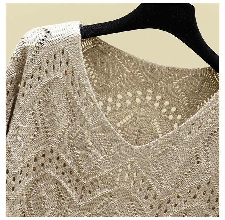 Pointelle Knit Top Long Sleeve Cropped Plain Pullover Women Jumper Knitwear Spring Summer Basic Outfit