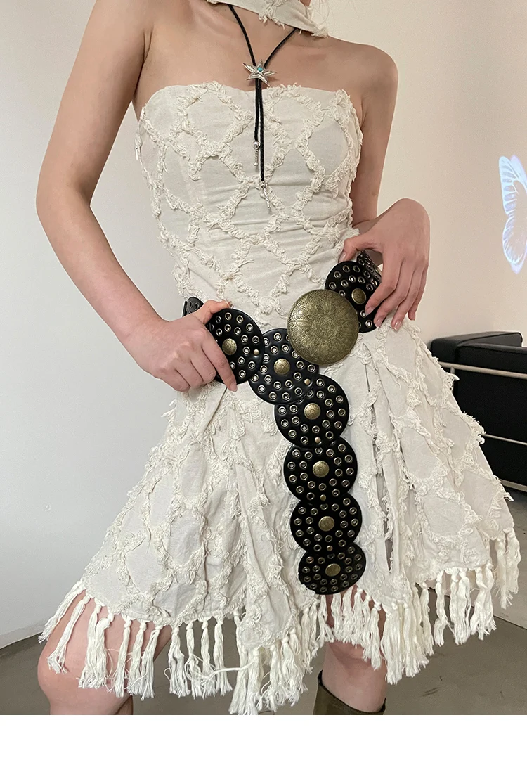 N Style Retro Circular Hollowed-Out Waist Cover With Dress 2024 New Summer Exaggerated Accessories European And N Style Belt Tre