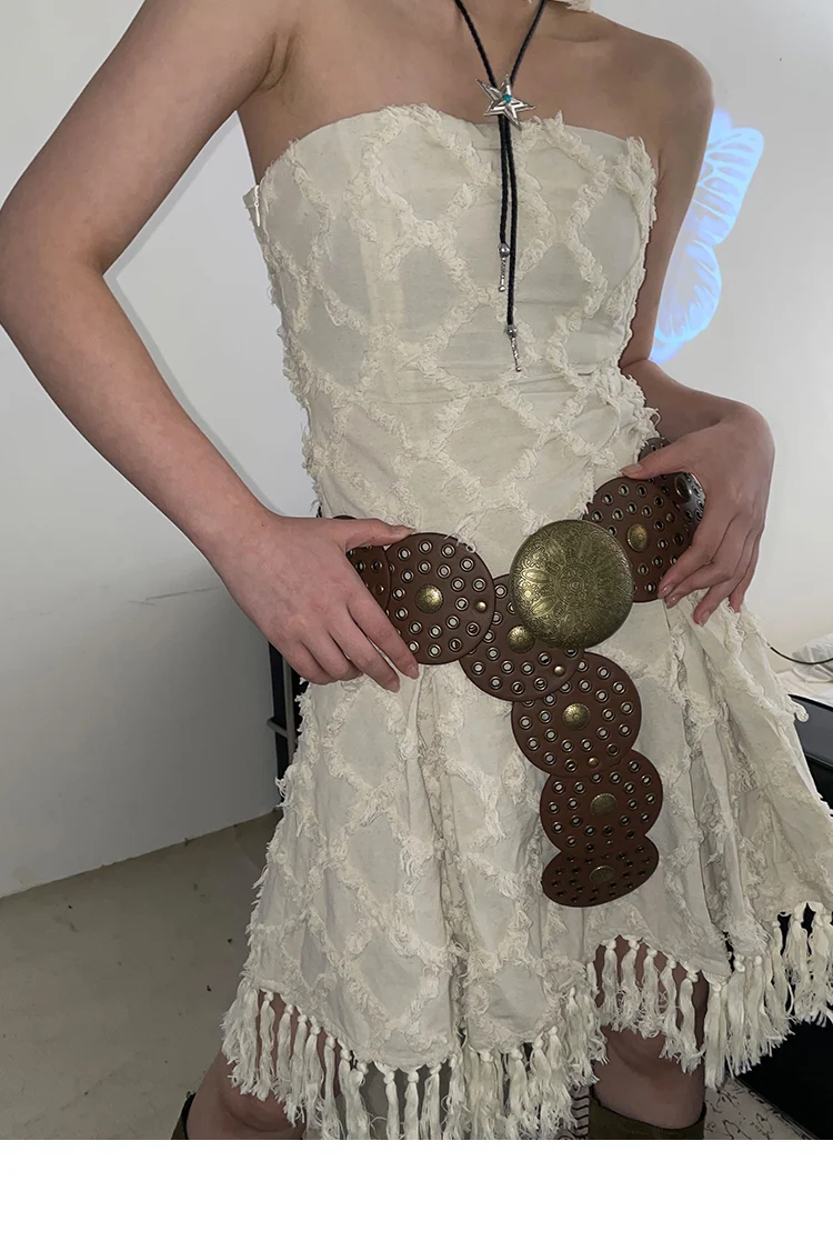 N Style Retro Circular Hollowed-Out Waist Cover With Dress 2024 New Summer Exaggerated Accessories European And N Style Belt Tre