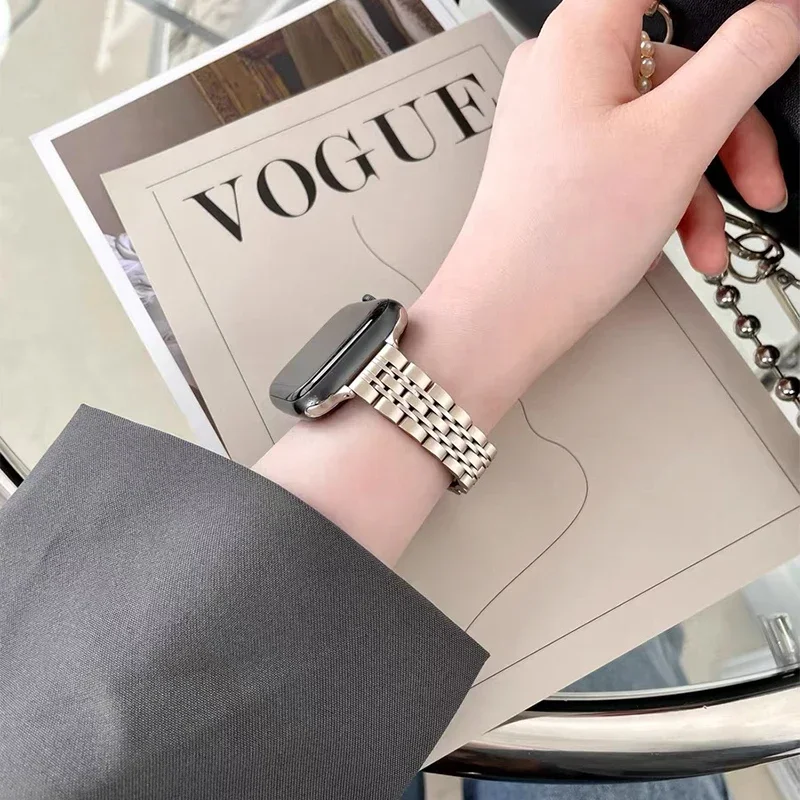 Stainless Steel Strap For Apple Watch Ultra 2 Band 49mm 42mm 46mm Metal Bracelet iWatch Series 10 9 8 7 6 5 4 3 Women 45mm 41mm