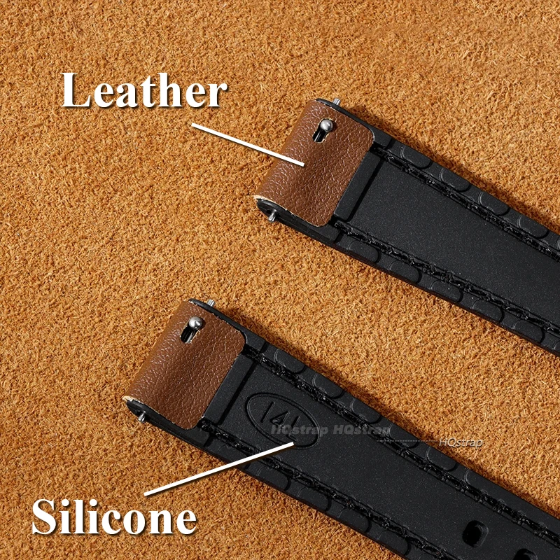 Ultra-thin Leather Watch Band Silicone Wristbelt Soft Leather Bracelet Quick Release Universal Watchband 10mm 12mm 14mm 16mm