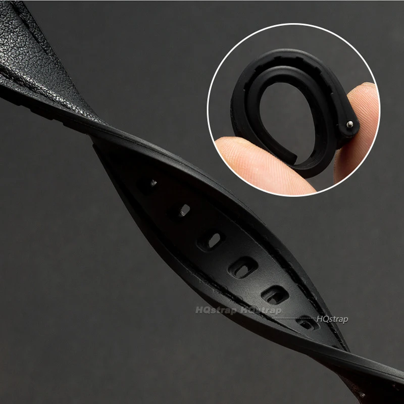 Ultra-thin Leather Watch Band Silicone Wristbelt Soft Leather Bracelet Quick Release Universal Watchband 10mm 12mm 14mm 16mm
