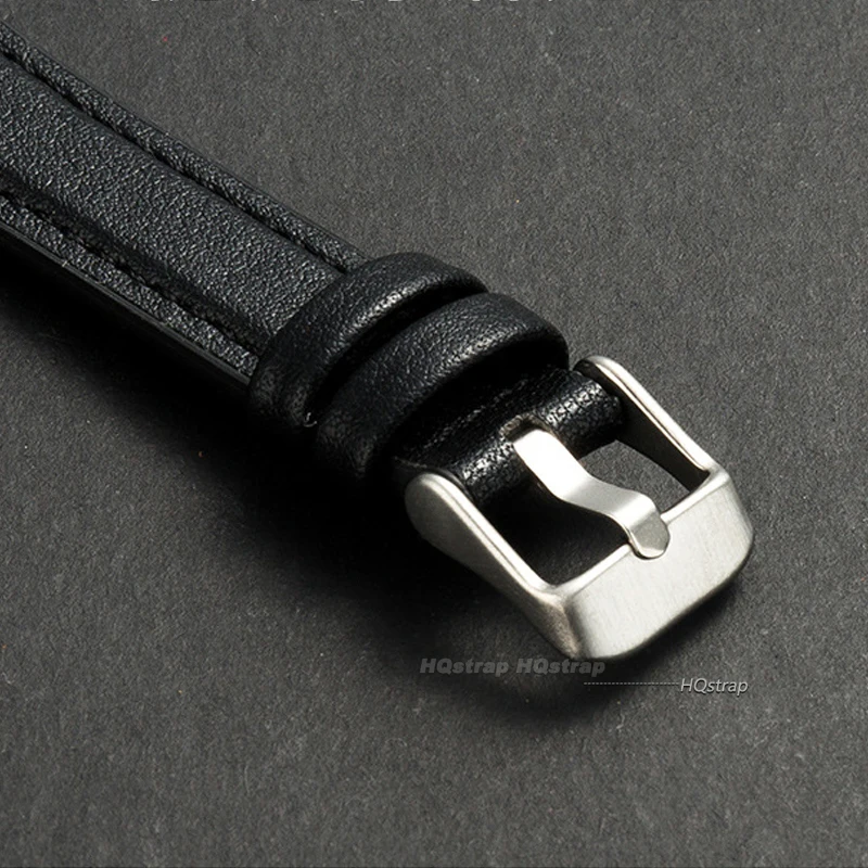 Ultra-thin Leather Watch Band Silicone Wristbelt Soft Leather Bracelet Quick Release Universal Watchband 10mm 12mm 14mm 16mm