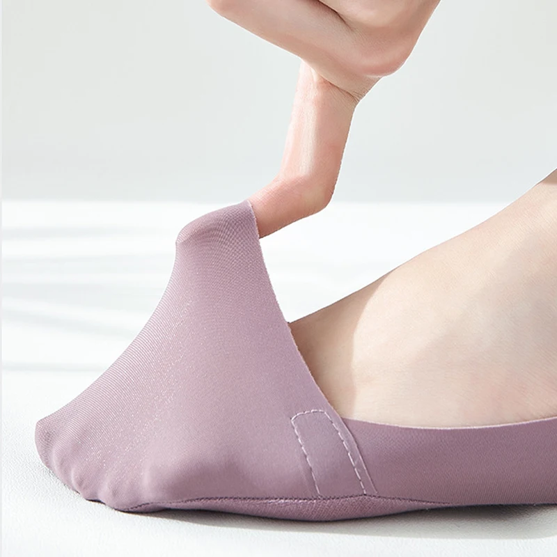 5Pairs Women Socks Breathable Invisible Silicone Non-slip Solid Color Boat Sock Comfortable High Quality No-Show Sox Ultra-thin