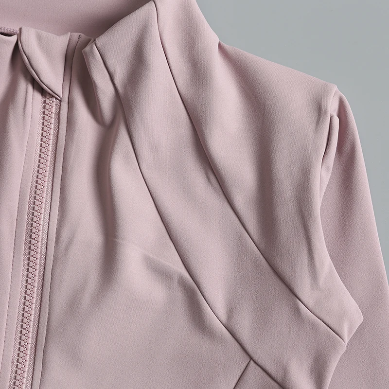 New yoga wear ladies coat round high elastic loose exercise yoga fitness long sleeve stand-up collar yoga tops