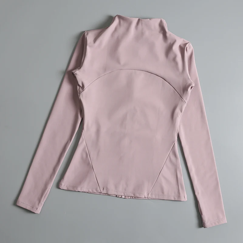 New yoga wear ladies coat round high elastic loose exercise yoga fitness long sleeve stand-up collar yoga tops