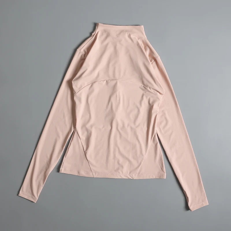 New yoga wear ladies coat round high elastic loose exercise yoga fitness long sleeve stand-up collar yoga tops
