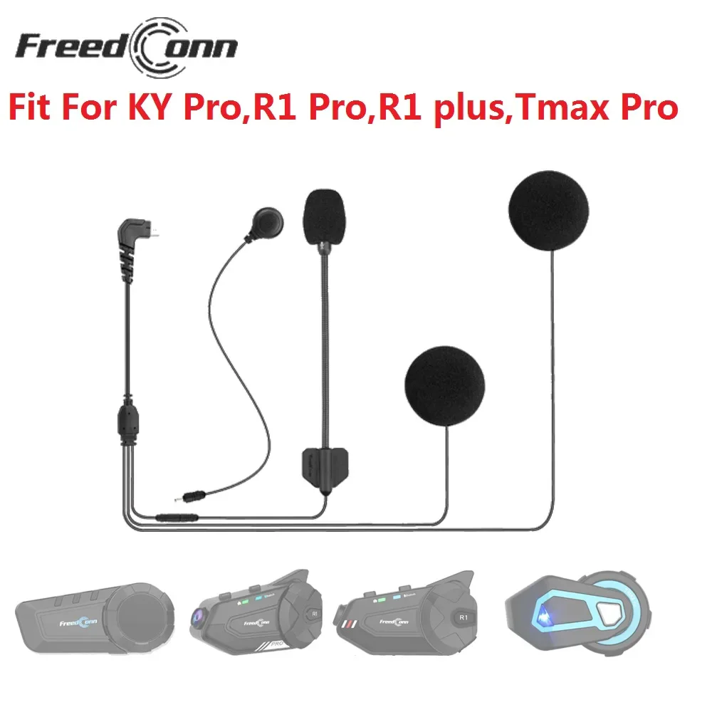 Freedconn Intercom Interphone Accessories 2 in 1 Mic for KY Pro R1 Pro R1 Plus Tmax Pro 5pin Earphone