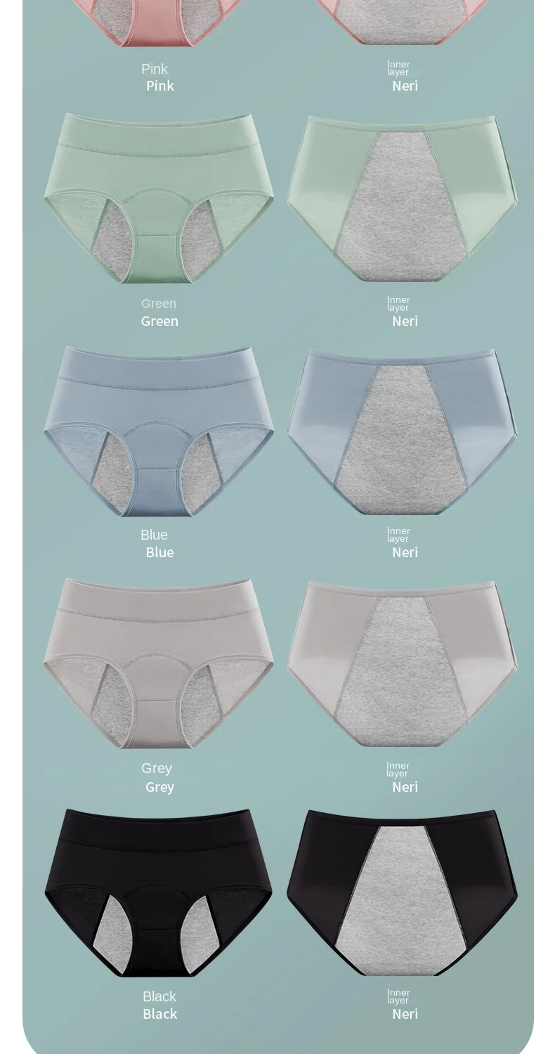 Panties for Menstruation Cotton Menstrual Panties High Waist Period Underwear Culotte Menstruelle Leak Proof Bragas Menstruales