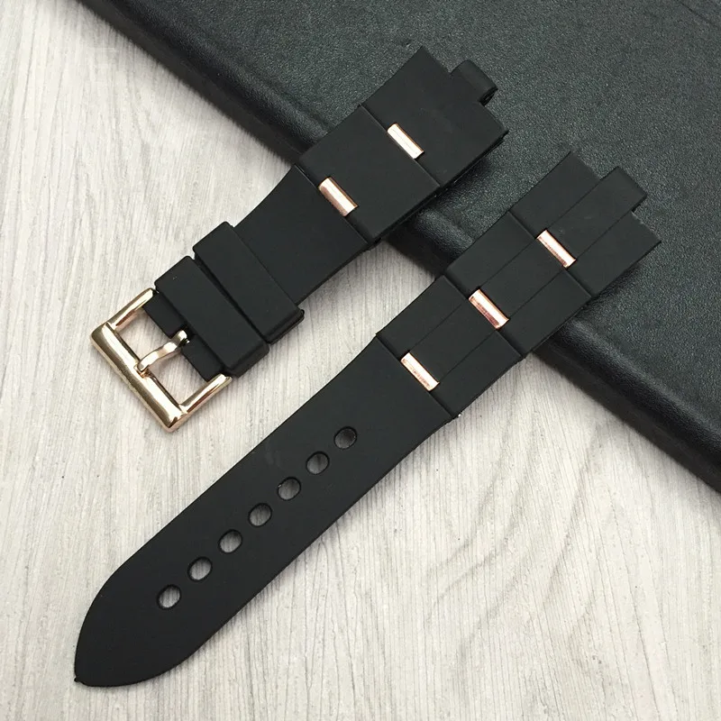 For Bulgari Rubber Watch Strap with Convex Interface Men's and Women's Soft and Comfortable Watch Accessories 22x8mm 24x8mm