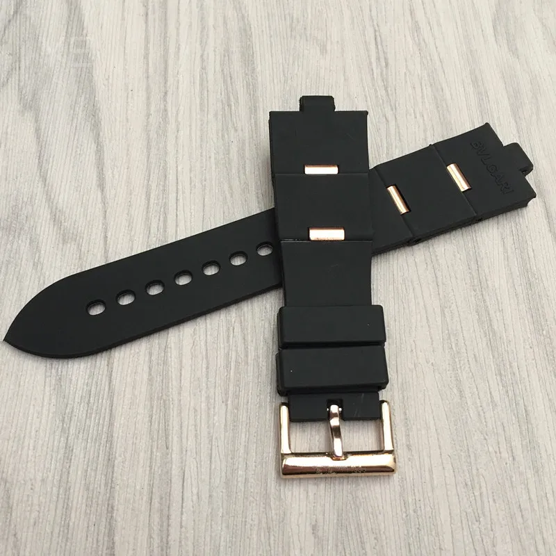 For Bulgari Rubber Watch Strap with Convex Interface Men's and Women's Soft and Comfortable Watch Accessories 22x8mm 24x8mm