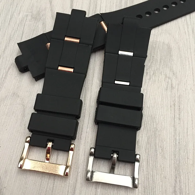 For Bulgari Rubber Watch Strap with Convex Interface Men's and Women's Soft and Comfortable Watch Accessories 22x8mm 24x8mm