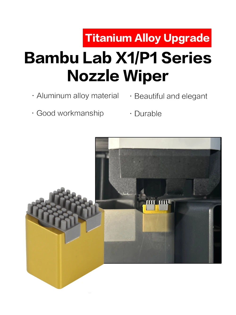 For bambulab P1S X1 Series nozzle silicone wiper Nozzles Brush Hotbed Mounted Scrubbers for Bambu lab Cleaning Tool 3D Printer