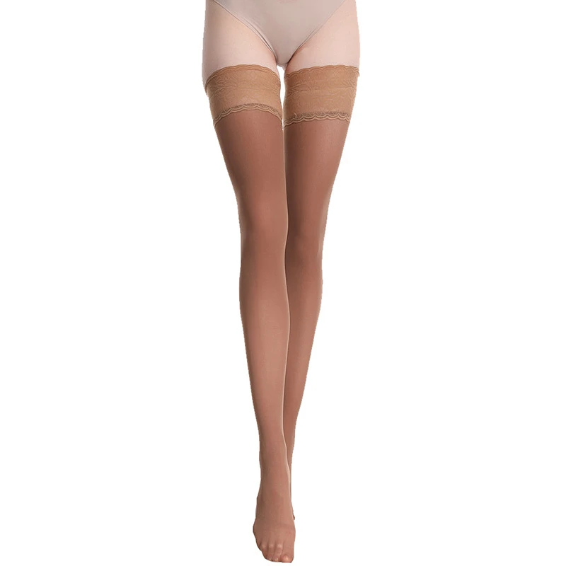 Lolita White Sexy Long Stockings Women Japanese Student Casual Velvet Stockings Cosplay Party Lace Non-slip Knee High Socks