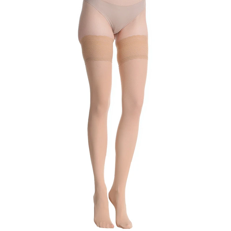 Lolita White Sexy Long Stockings Women Japanese Student Casual Velvet Stockings Cosplay Party Lace Non-slip Knee High Socks