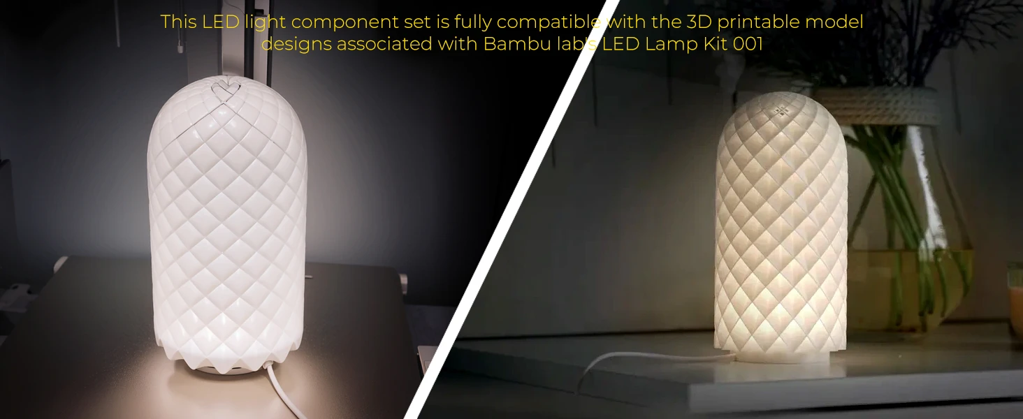 For Bambu Lab Led Lamp Kit Adjustable Light Kit Led Light Parts Hardware DIY Model white /cold/warm light Without Lamp shell 001