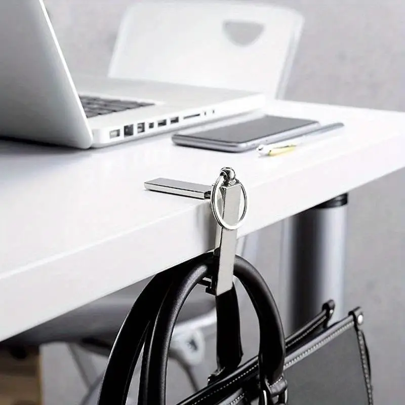 1/2pcs Multi Functional Metal Keychain Lazy Phone Holder Desk Side Hanging Bag Magic Tool Portable Sturdy Durable Pendant