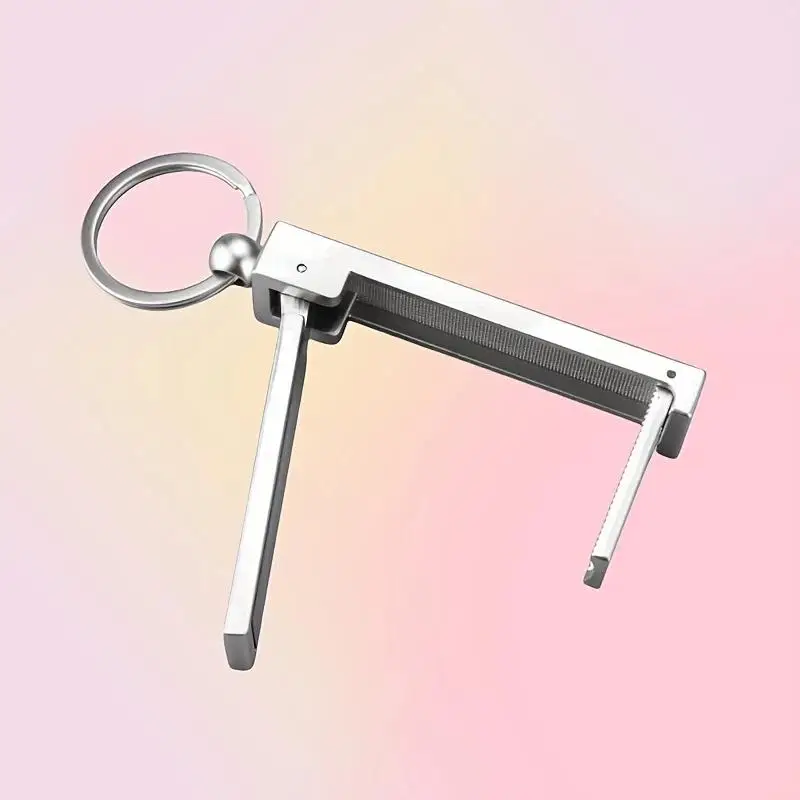 1/2pcs Multi Functional Metal Keychain Lazy Phone Holder Desk Side Hanging Bag Magic Tool Portable Sturdy Durable Pendant