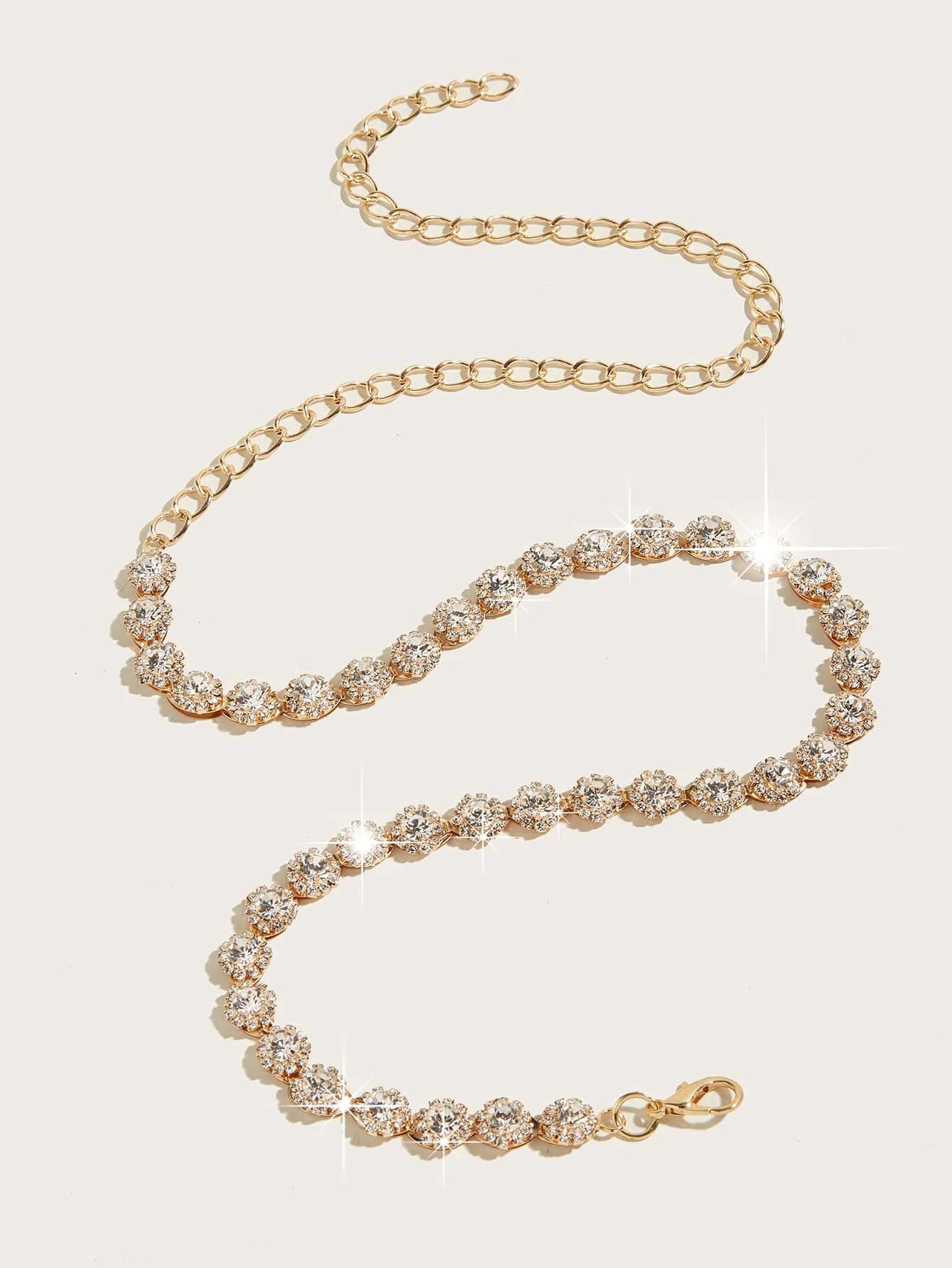 HERSHINE 1-piece women's fashionable rhinestone-decorated chain belt, elegant dress accessory, perfect as a gift,spring,summer